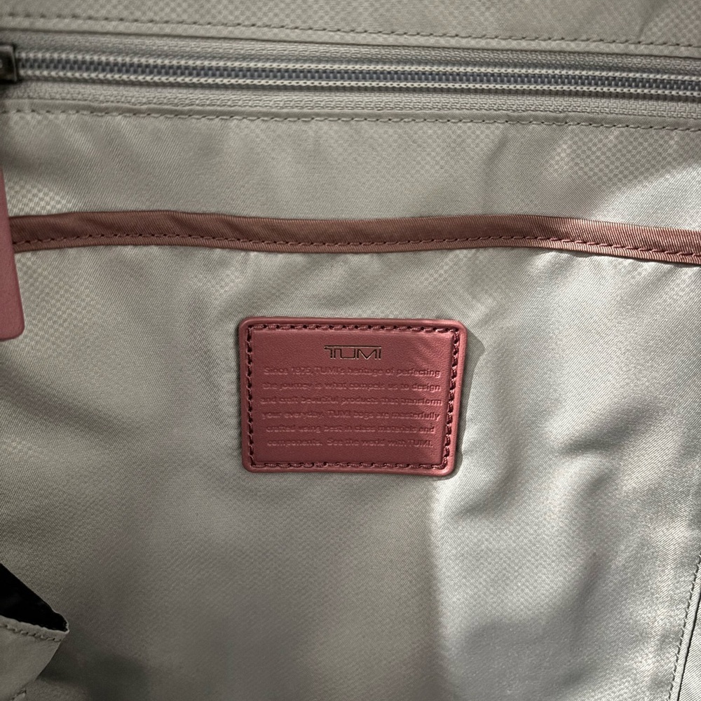 Tumi Voyageur Haley Pink Nylon Backpack Leather Trim Laptop Bag $395 Retail - Picture 9 of 11